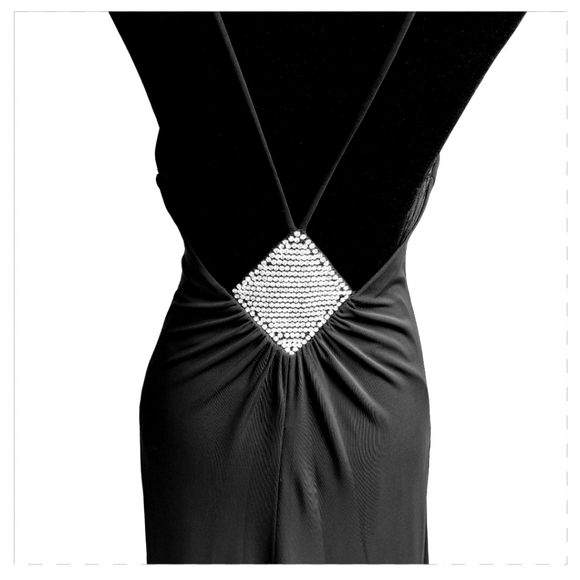 Janine of London | Women’s Rhinestone Low Back Cocktail Dress Size: Medium - Picture 3 of 14
